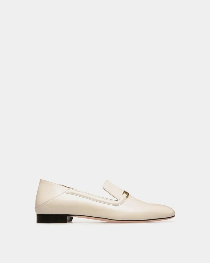 Women Bally Flats and Moccasins Deco Flat In White Leather White
