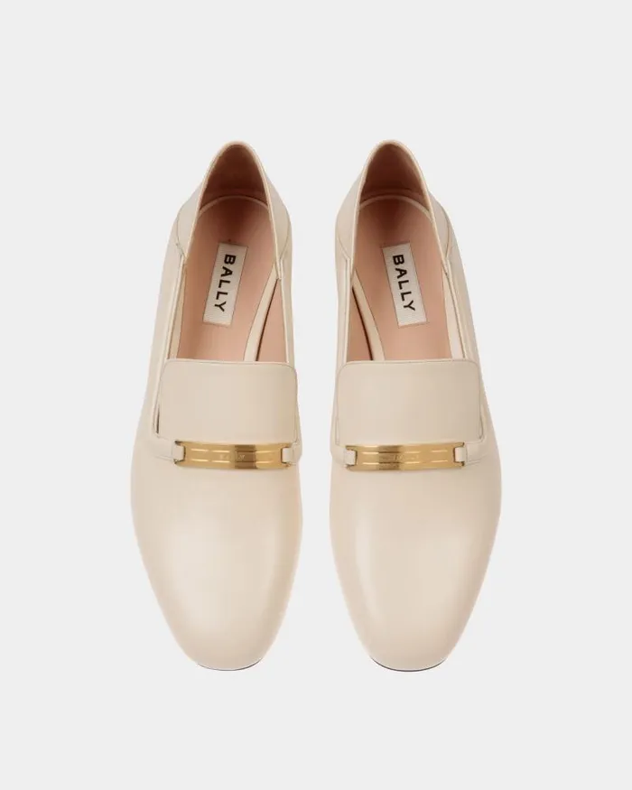 Women Bally Flats and Moccasins Deco Flat In White Leather White