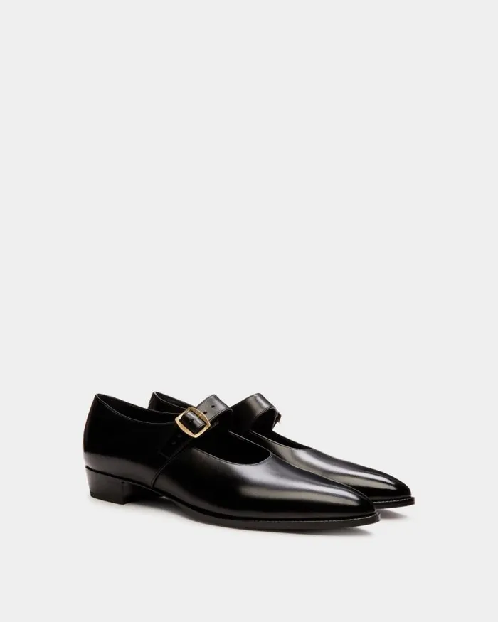 Women Bally Flats and Moccasins Glendale MaryJane In Black Leather Black