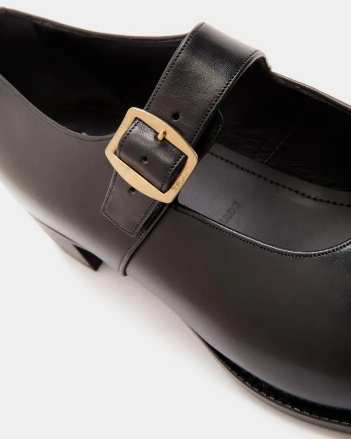 Women Bally Flats and Moccasins Glendale MaryJane In Black Leather Black