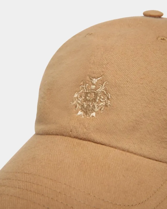 Women Bally Gloves and Hats Baseball Hat With A Bally Crest Logo In Camel Cotton Beige