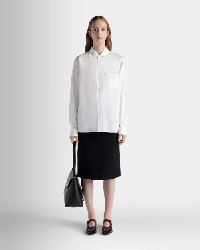 Women Bally Shirts and TShirts Long Sleeve Shirt In White Cotton White