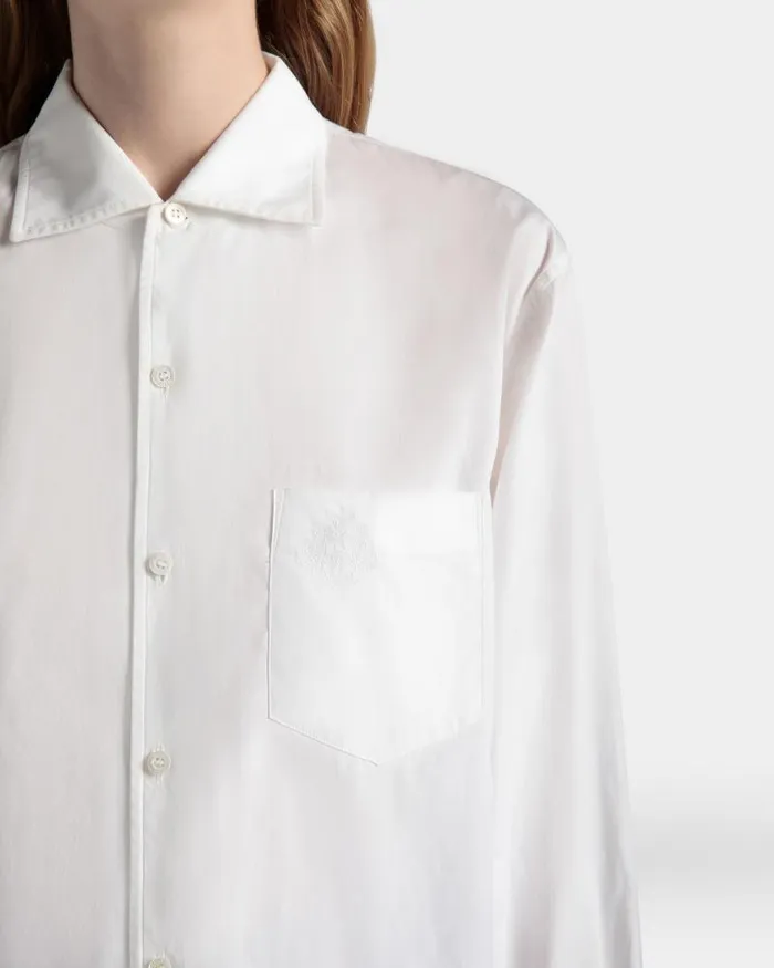 Women Bally Shirts and TShirts Long Sleeve Shirt In White Cotton White