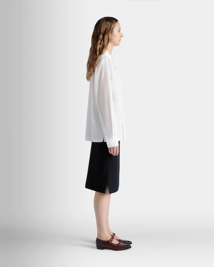 Women Bally Shirts and TShirts Long Sleeve Shirt In White Cotton White