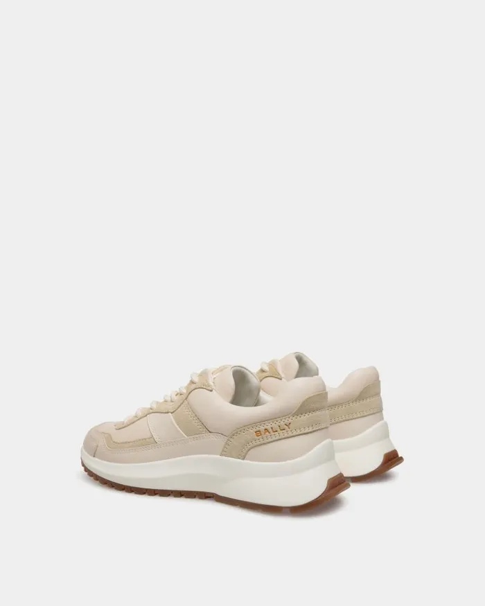 Women Bally Sneakers Outline Sneaker In Ivory And Champagne Leather White Women Bally Sneakers Outline Sneaker In Ivory And Champagne Leather White