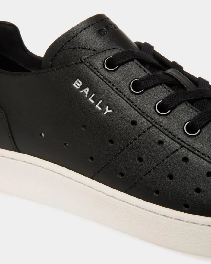 Women Bally Sneakers Tennis Sneaker In Black Leather Black Women Bally Sneakers Tennis Sneaker In Black Leather Black