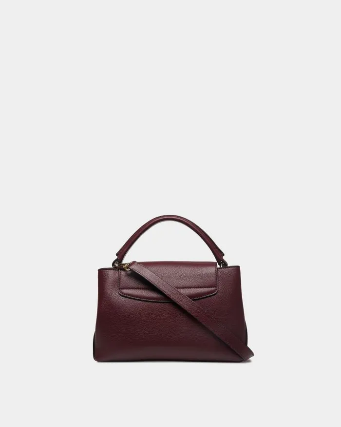 Women Bally Top Handle Bags Lock Me Small Top Handle Bag In Andorra Grained Leather Red Women Bally Top Handle Bags Lock Me Small Top Handle Bag In Andorra Grained Leather Red