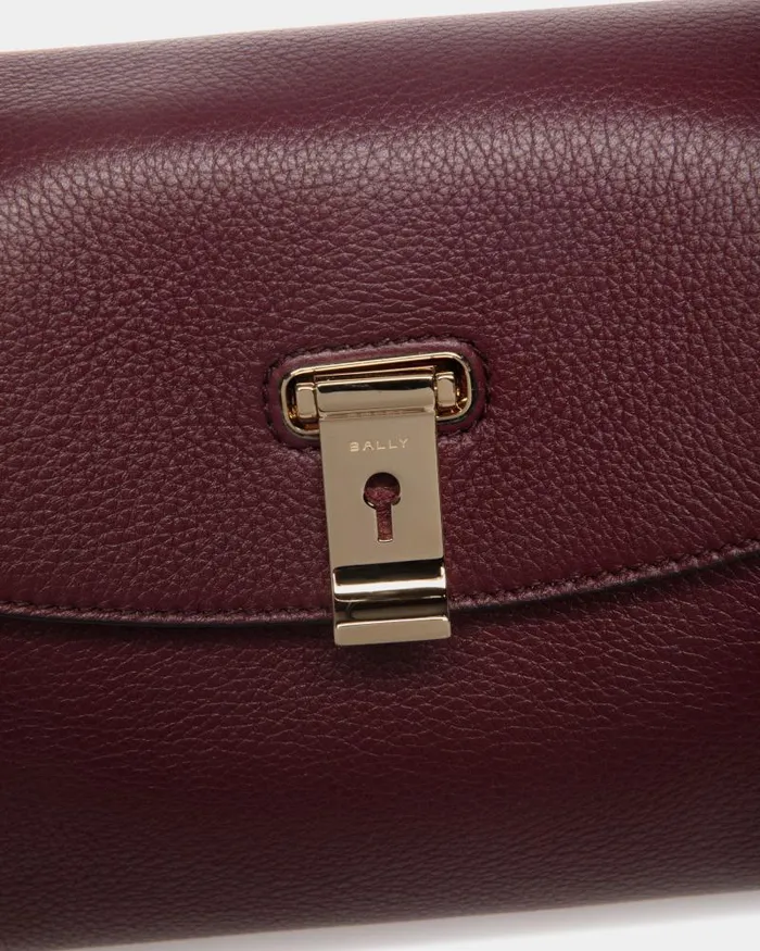 Women Bally Top Handle Bags Lock Me Small Top Handle Bag In Andorra Grained Leather Red Women Bally Top Handle Bags Lock Me Small Top Handle Bag In Andorra Grained Leather Red