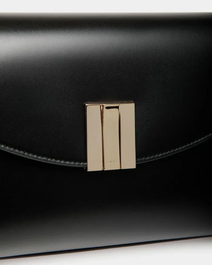 Women Bally Top Handle Bags Ollam Small Top Handle Bag In Black Leather Black