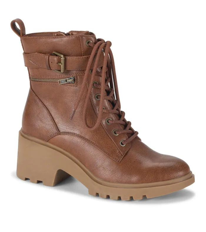 Women Baretraps Booties Dani Lace Up Boot Cognac