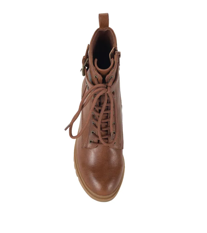 Women Baretraps Booties Dani Lace Up Boot Cognac