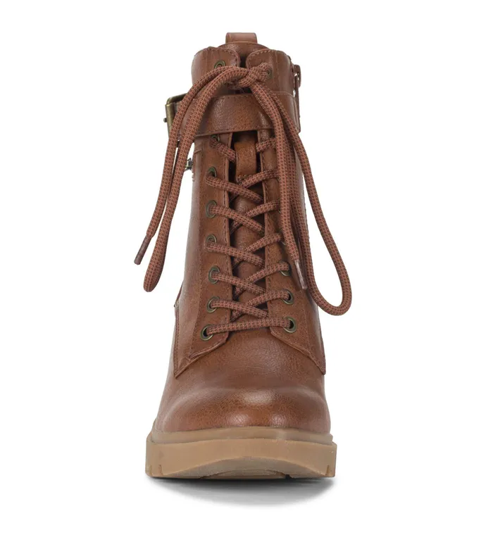 Women Baretraps Booties Dani Lace Up Boot Cognac