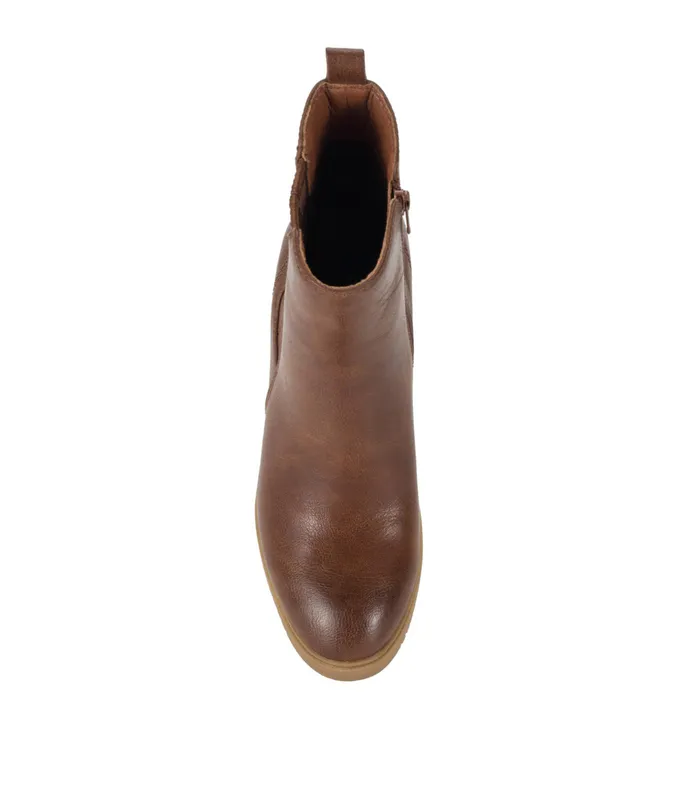 Women Baretraps Posture Plus Boots Feeney Block Heel Boot Cognac