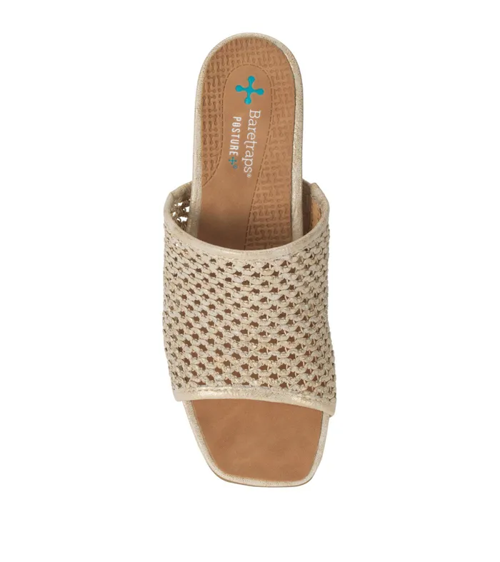 Women Baretraps Posture Plus Sandals Brenda Block Heel Sandal Light Gold