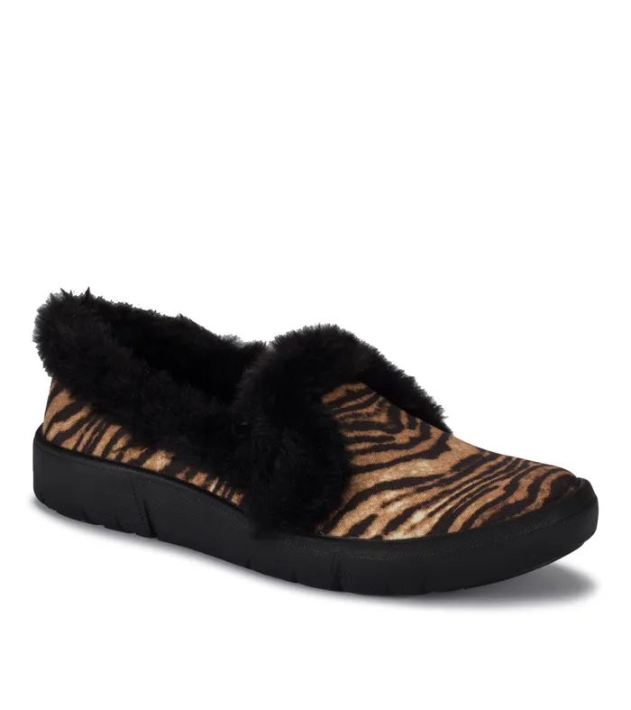 Women Baretraps Slippers Bunny Slip On Sneaker Dark Brown Tiger