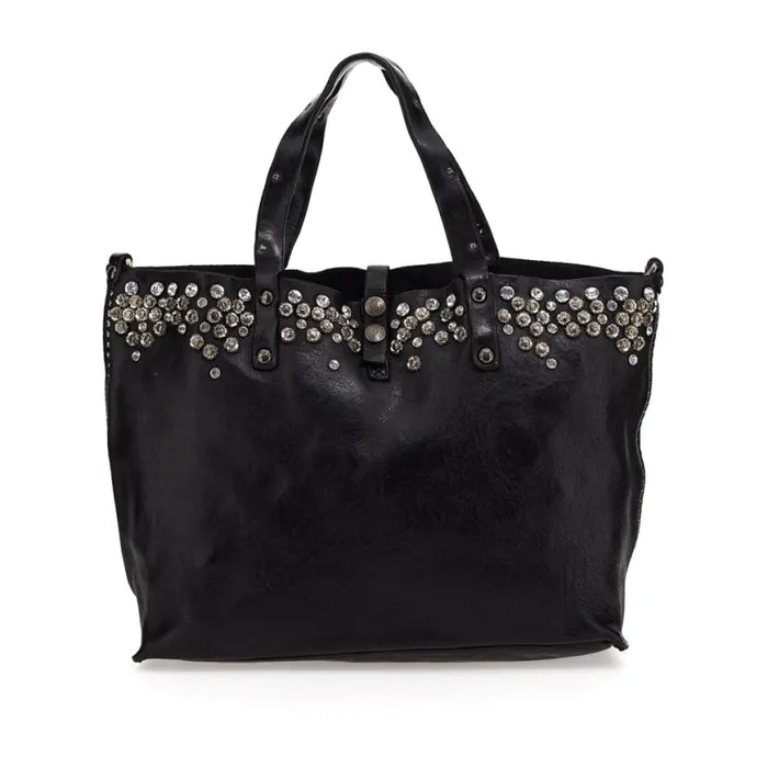 Women Bella Di Notte Black Campomaggi ShoppersTote Bags