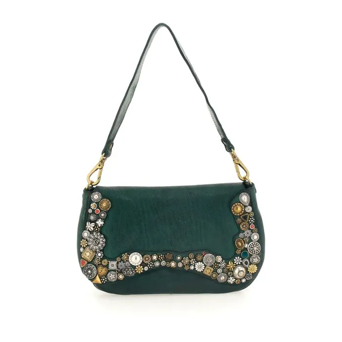 Women Bella Di Notte Green Campomaggi ShoulderHobo Bag