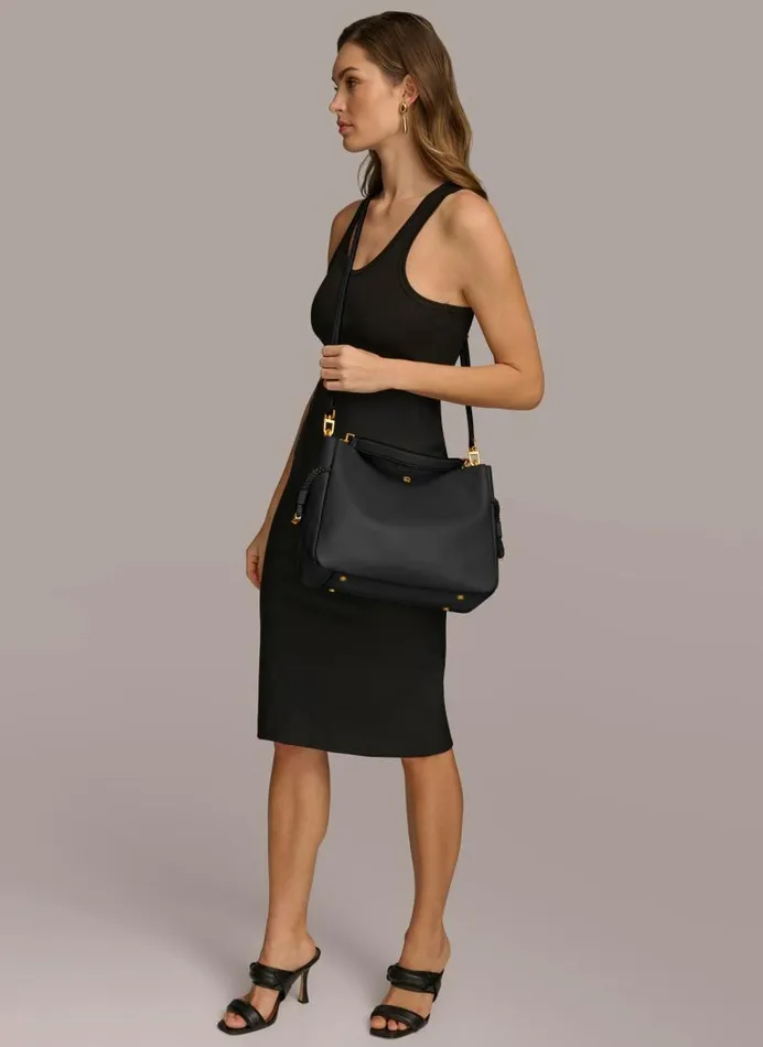 Women BELLEROSE SATCHEL Black Donna Karan New York Crossbodies And Satchels