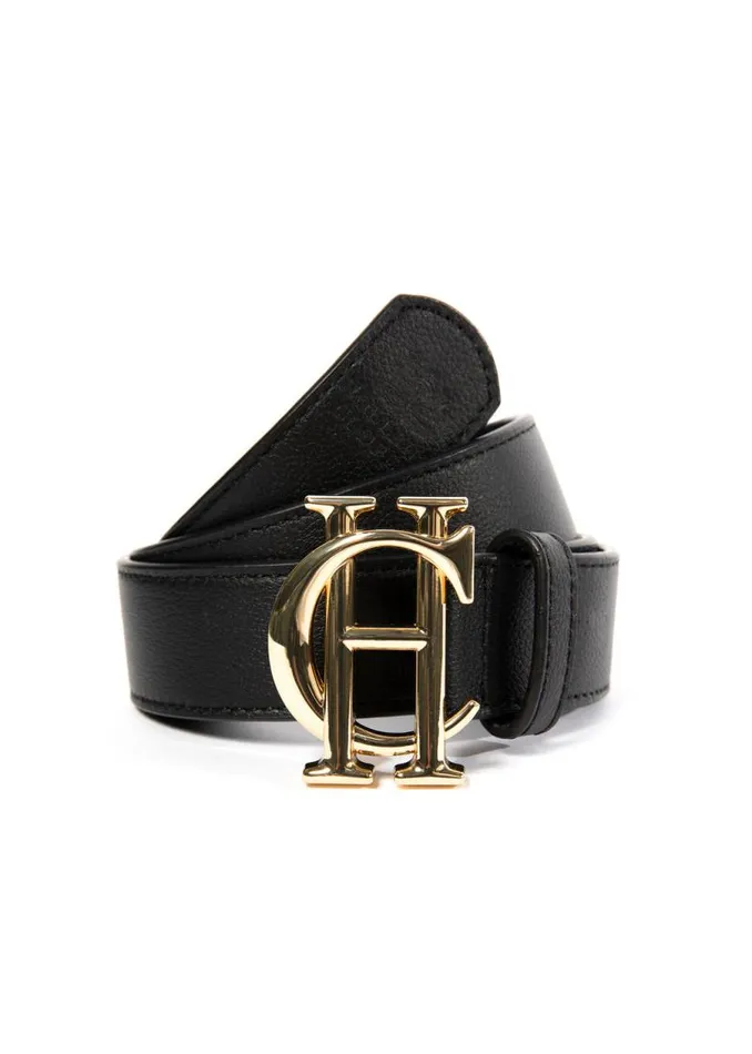 Women Belts Holland Cooper HC Classic Belt Black Gold Women Belts Holland Cooper HC Classic Belt Black Gold