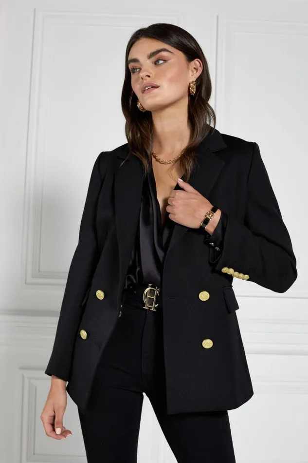 Women Belts Holland Cooper HC Classic Belt Black Gold Women Belts Holland Cooper HC Classic Belt Black Gold