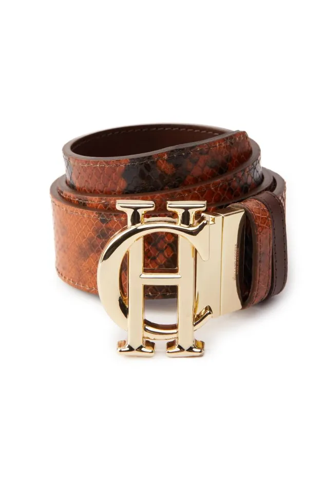 Women Belts Holland Cooper HC Classic Belt Reversible Chestnut Python