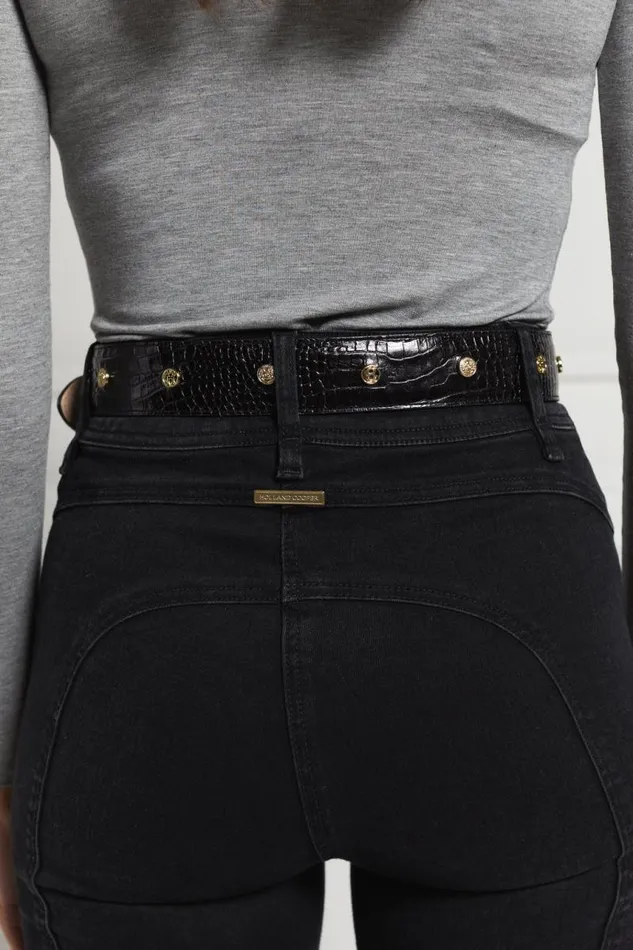 Women Belts Holland Cooper HC Stud Belt Black Croc Women Belts Holland Cooper HC Stud Belt Black Croc