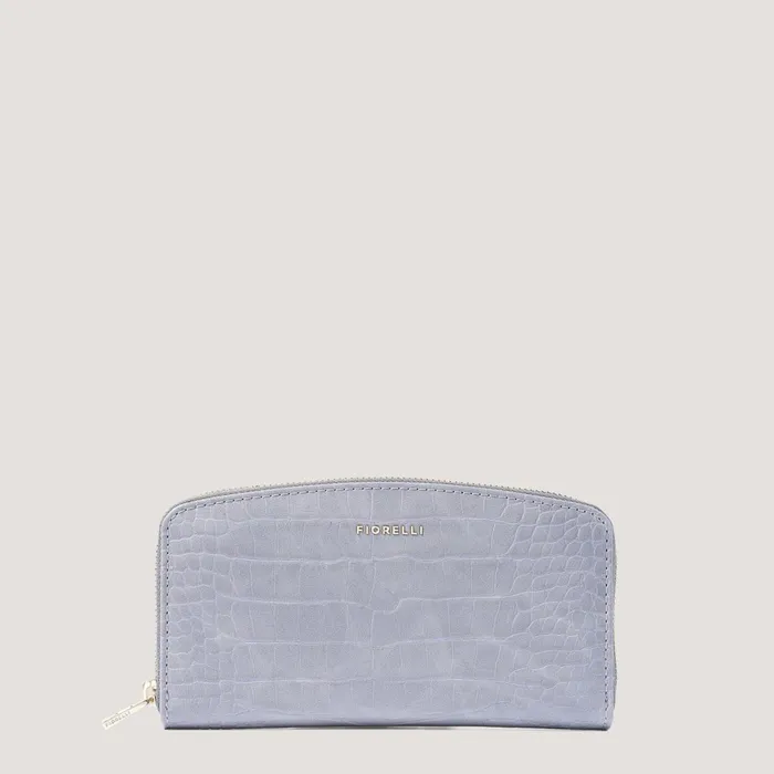 Women Benny Purse Steel Blue Croc Fiorelli Zip Purses
