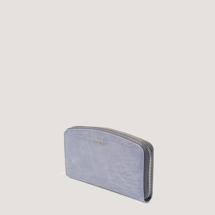 Women Benny Purse Steel Blue Croc Fiorelli Zip Purses