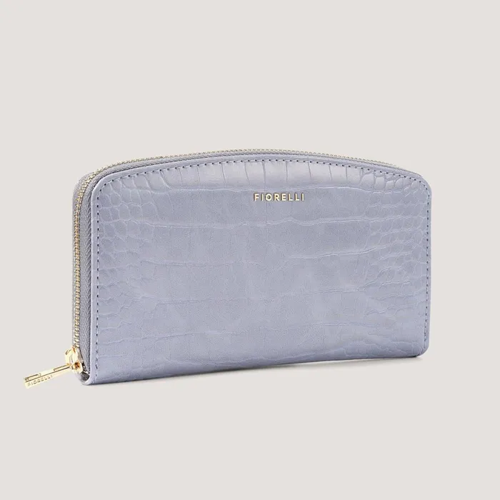 Women Benny Purse Steel Blue Croc Fiorelli Zip Purses