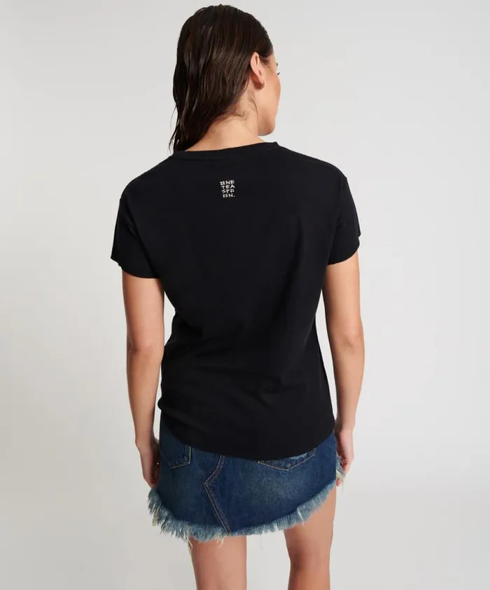 Women BLACK DEEP V CUT OUT TEE One Teaspoon Tees and Tanks Women BLACK DEEP V CUT OUT TEE One Teaspoon Tees and Tanks