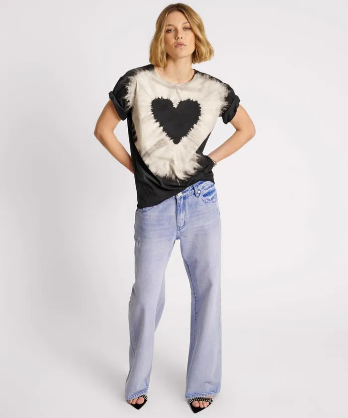 Women BLACK HEART TIE DYE UNISEX TEE One Teaspoon Tees and Tanks Women BLACK HEART TIE DYE UNISEX TEE One Teaspoon Tees and Tanks