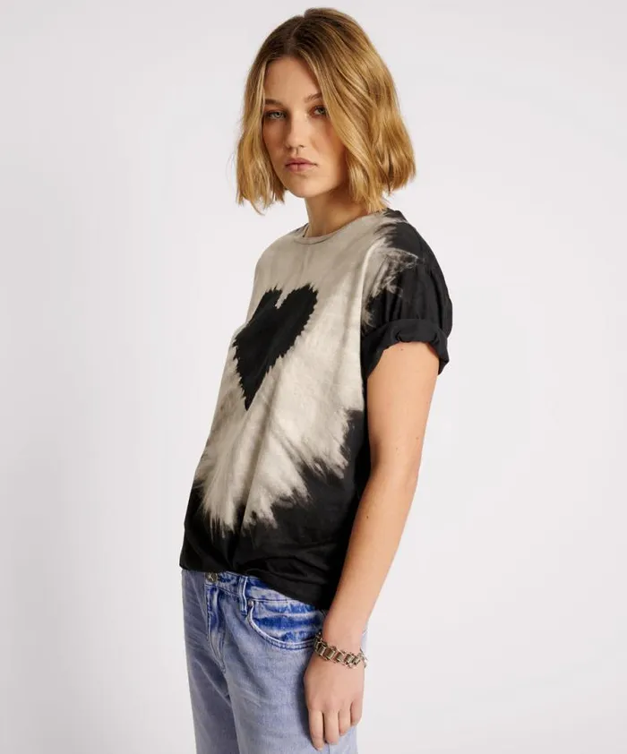 Women BLACK HEART TIE DYE UNISEX TEE One Teaspoon Tees and Tanks Women BLACK HEART TIE DYE UNISEX TEE One Teaspoon Tees and Tanks