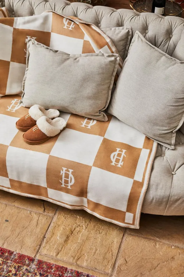 Women Blanket Holland Cooper Luxury Blanket Camel Cream