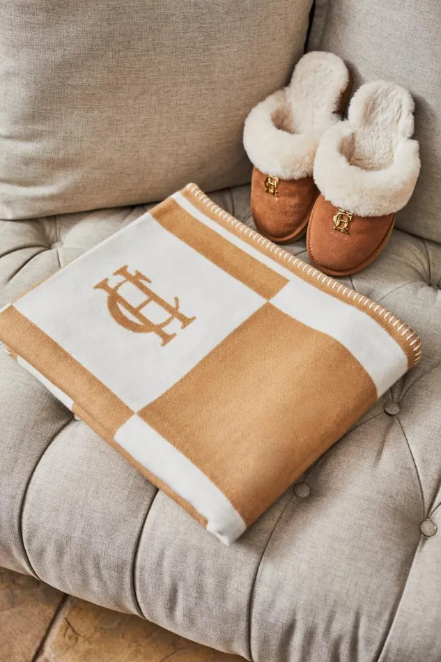 Women Blanket Holland Cooper Luxury Blanket Camel Cream