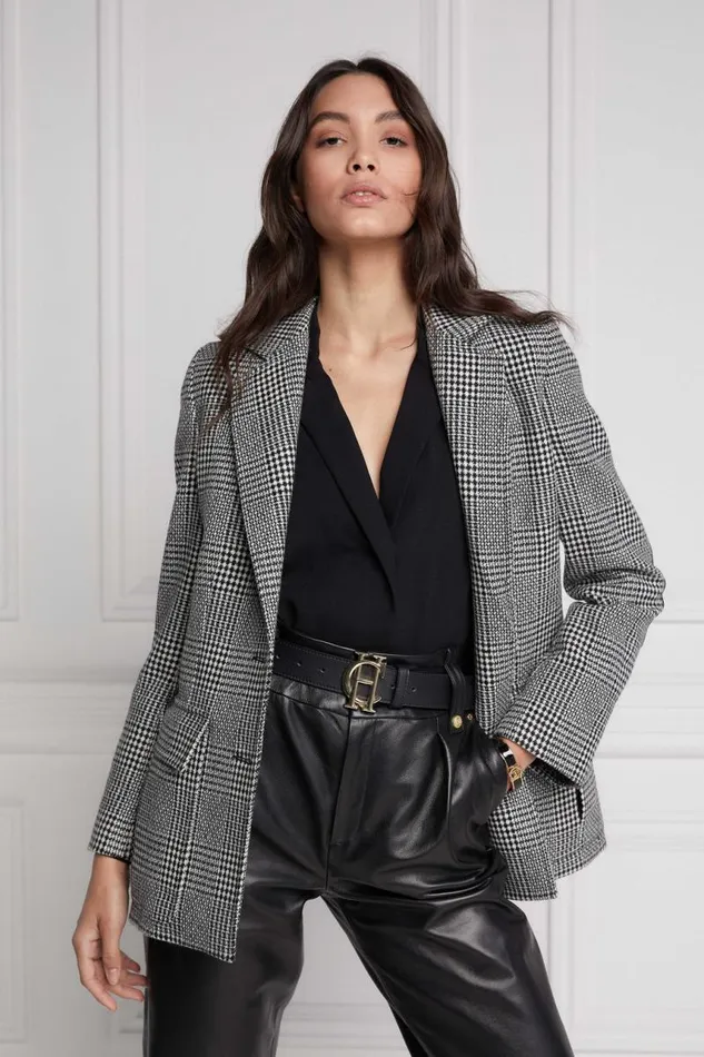 Women Blazers Holland Cooper Paddington Blazer Prince Of Wales Mono