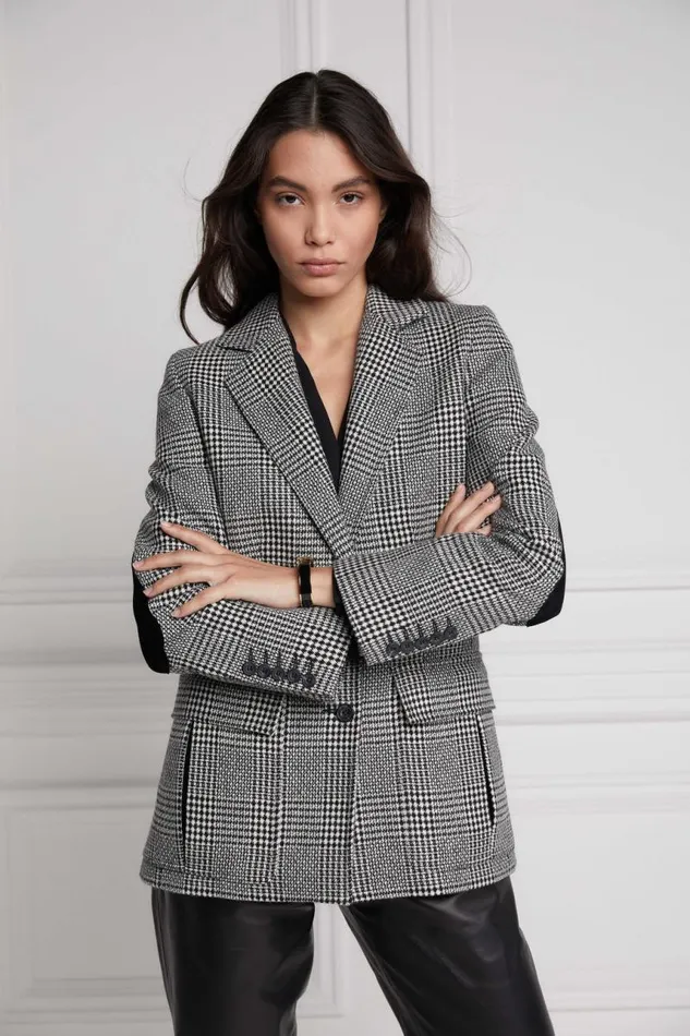 Women Blazers Holland Cooper Paddington Blazer Prince Of Wales Mono