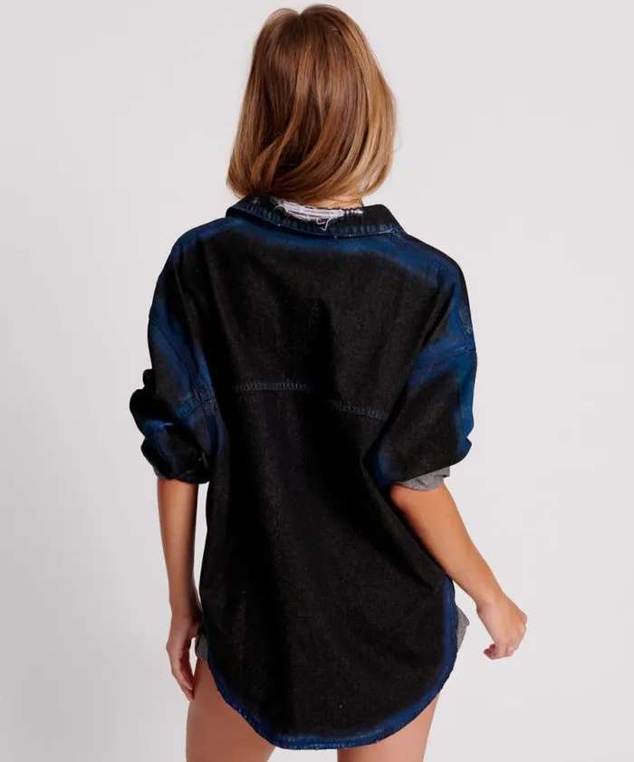 Women BLUE PUNK DARIA DENIM SHIRT One Teaspoon Denim Shirts Women BLUE PUNK DARIA DENIM SHIRT One Teaspoon Denim Shirts