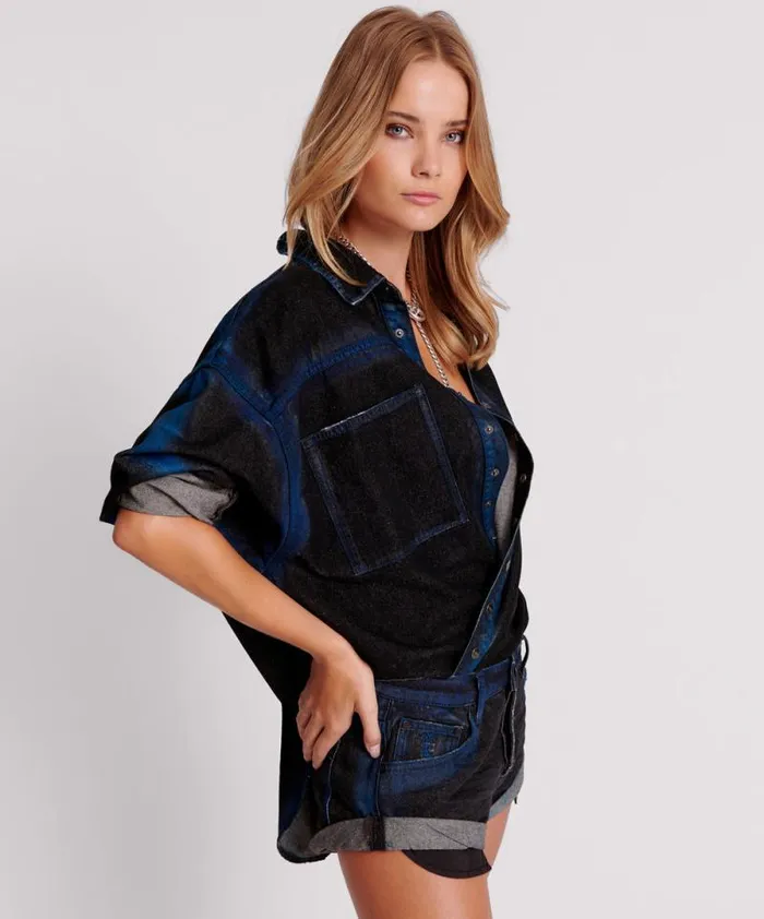 Women BLUE PUNK DARIA DENIM SHIRT One Teaspoon Denim Shirts Women BLUE PUNK DARIA DENIM SHIRT One Teaspoon Denim Shirts