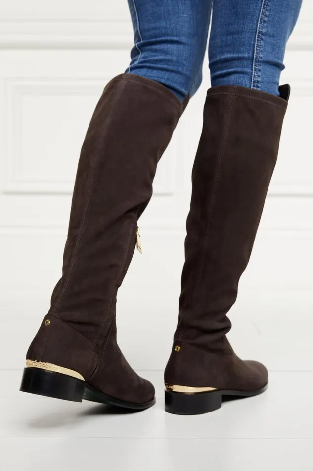 Women Boots Holland Cooper Albany Knee Boot Chocolate Suede Women Boots Holland Cooper Albany Knee Boot Chocolate Suede