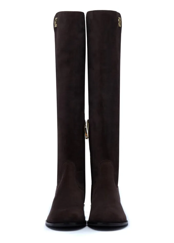 Women Boots Holland Cooper Albany Knee Boot Chocolate Suede Women Boots Holland Cooper Albany Knee Boot Chocolate Suede
