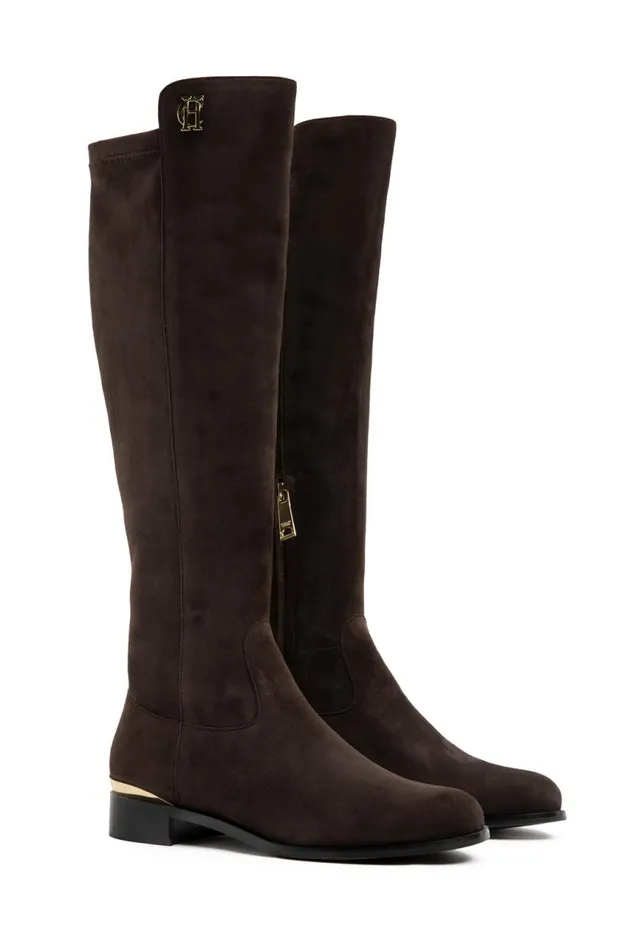 Women Boots Holland Cooper Albany Knee Boot Chocolate Suede Women Boots Holland Cooper Albany Knee Boot Chocolate Suede