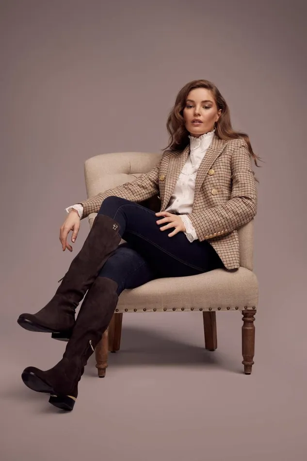 Women Boots Holland Cooper Albany Knee Boot Chocolate Suede Women Boots Holland Cooper Albany Knee Boot Chocolate Suede