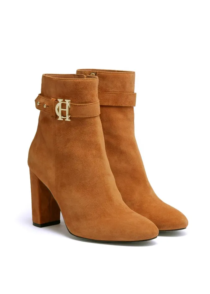 Women Boots Holland Cooper Mayfair Suede Ankle Boot Tan Women Boots Holland Cooper Mayfair Suede Ankle Boot Tan