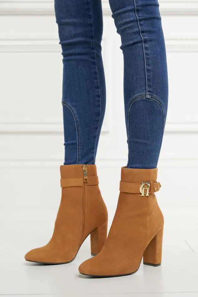 Women Boots Holland Cooper Mayfair Suede Ankle Boot Tan Women Boots Holland Cooper Mayfair Suede Ankle Boot Tan