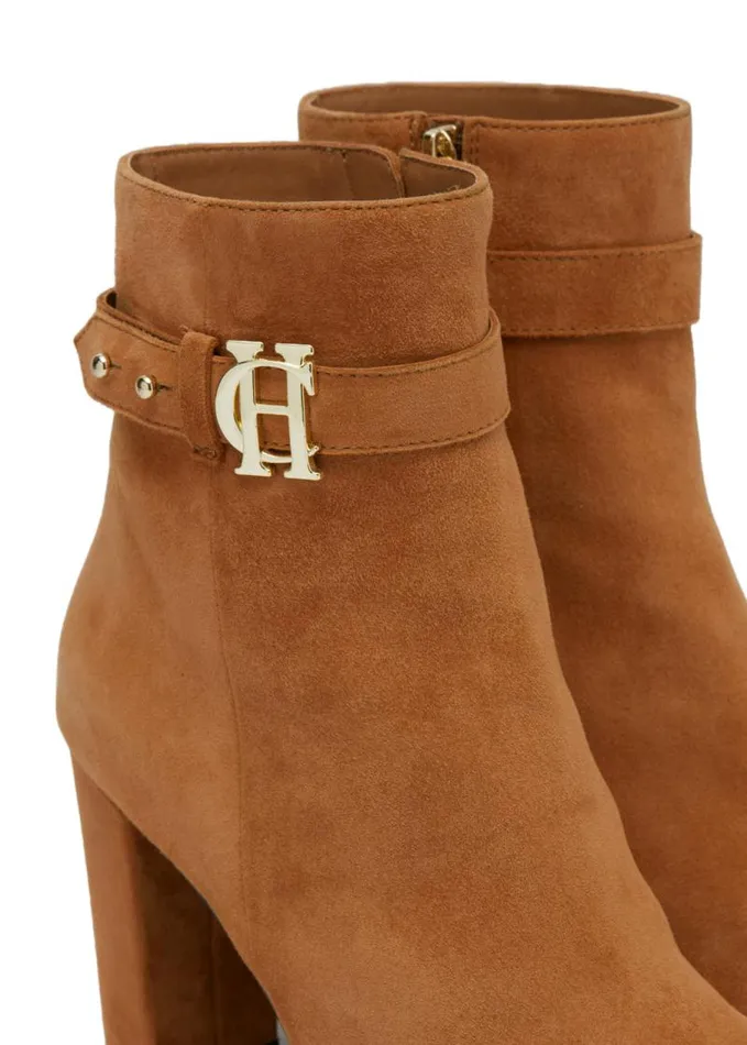 Women Boots Holland Cooper Mayfair Suede Ankle Boot Tan Women Boots Holland Cooper Mayfair Suede Ankle Boot Tan