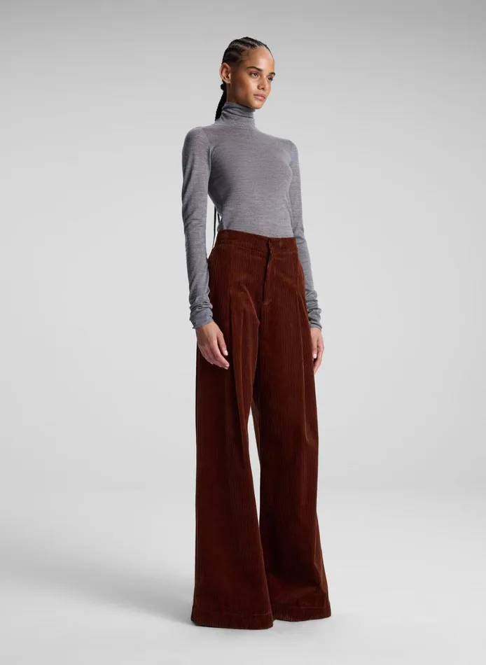 Women Bottoms ALC Andrew Wide Leg Corduroy Pant Brandy