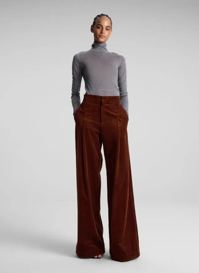 Women Bottoms ALC Andrew Wide Leg Corduroy Pant Brandy