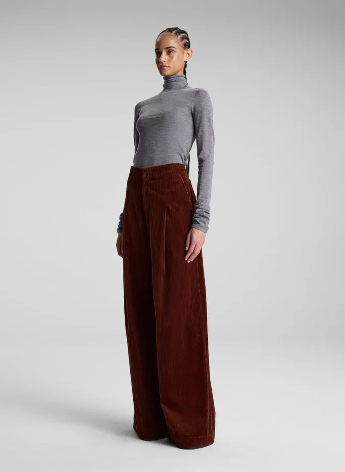 Women Bottoms ALC Andrew Wide Leg Corduroy Pant Brandy