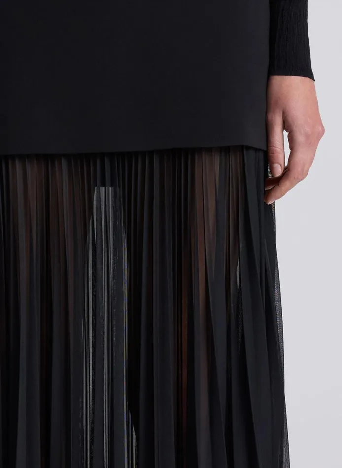 Women Bottoms ALC Willa Pleated Maxi Skirt Black