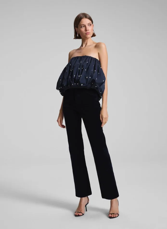 Women Bottoms ALC Willie Velvet Pant Navy